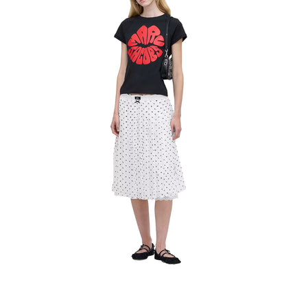 Marc Jacobs Women's Marc Kiss Logo Shrunken Tee Black