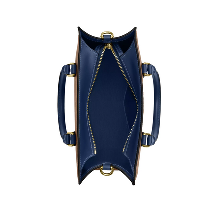 Coach Women's Maggie Small Tote Bag In Signature Canvas Gold/Tan/Deep Blue