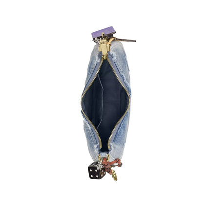 Coach Women's Teri Shoulder Bag In Loved Denim With Charms Gold/Light Indigo