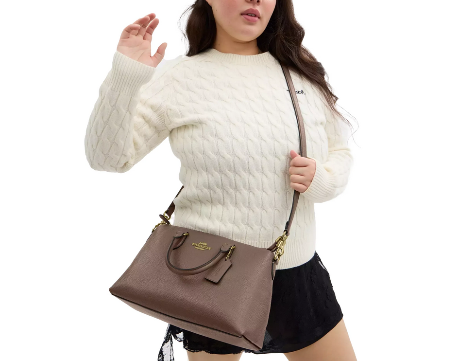 Coach Women's Georgia Satchel Bag Gold/Dark Stone