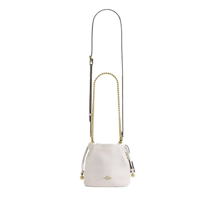Coach Women's Faye Mini Drawstring Bag With Ruching Gold/Chalk