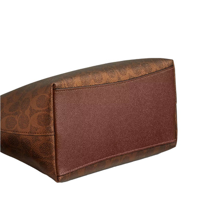 Coach Women's Sadie Satchel Bag In Signature Canvas Gold/Brown/Copper