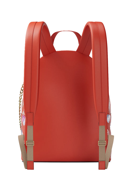 Michael Kors Women's Slater Medium Printed Signature Logo Backpack Dk Sangria