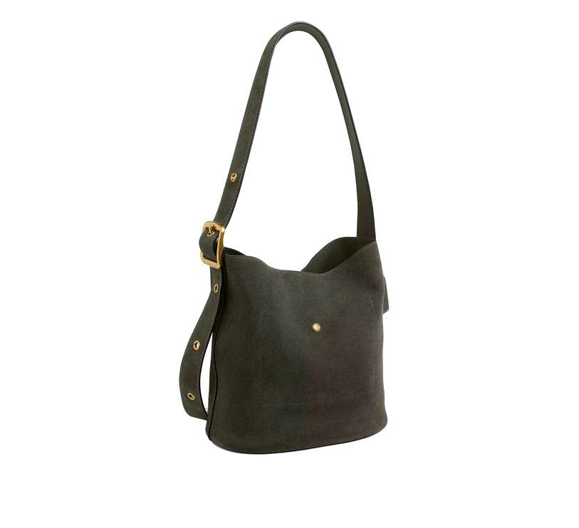 Coach Women's Bleecker Bucket Bag Suede/Brass/Olive