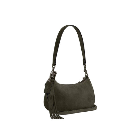 Coach Women's Teri Mini Crossbody Bag Suede/Gunmetal/Army Green