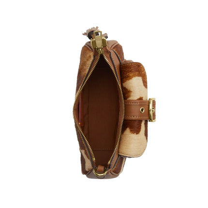 Coach Women's Ashton Mini Shoulder Bag In Haircalf With Cow Print Gold/Cow Multi