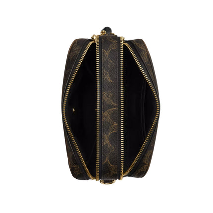 Coach Women's Mini Carey Crossbody Bag In Loved Signature Canvas Gold/Brown