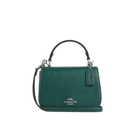 Coach Women's Lysa Top Handle Bag Silver/Emerald Green