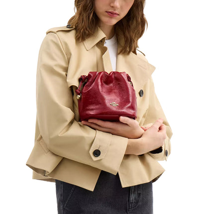 Coach Women's Faye Mini Drawstring Bag Gold/Dark Cardinal