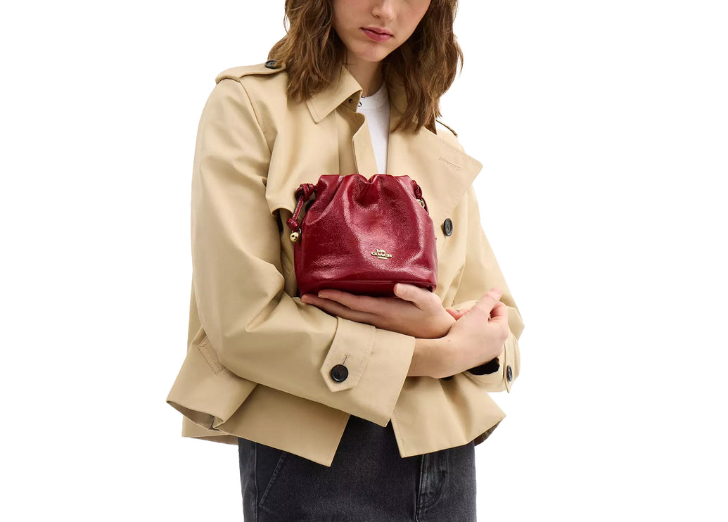 Coach Women's Faye Mini Drawstring Bag Gold/Dark Cardinal