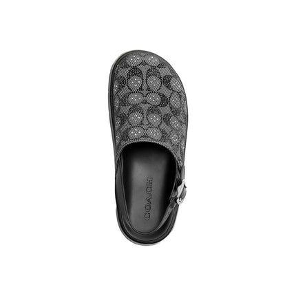 Coach Women's Sculpted C Platform Clog In Crystal Signature Jacquard Black