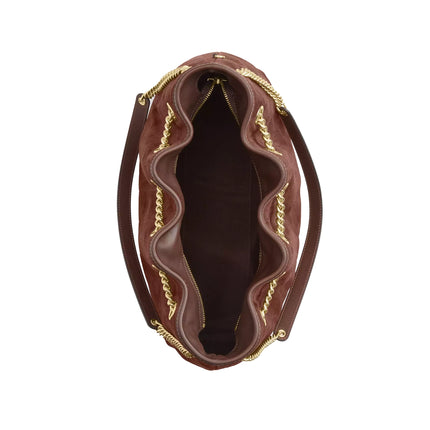 Coach Women's Evelyn Shoulder Bag With Quilting Suede/Gold