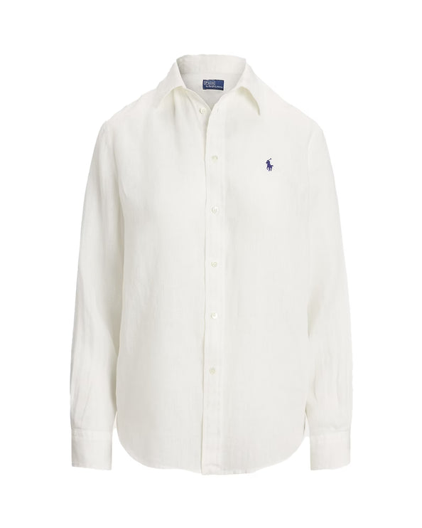 Polo Ralph Lauren Women's Classic Fit Linen Shirt Classic Oxford White