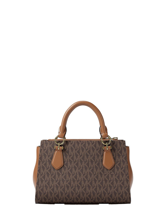 Michael Kors Women's Marilyn Small Signature Logo Messenger Bag Brown/Gold