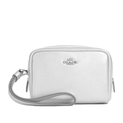 Coach Women's Pouch Wristlet Silver/Light Silver