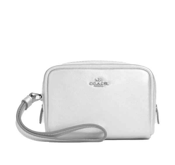 Coach Women's Pouch Wristlet Silver/Light Silver