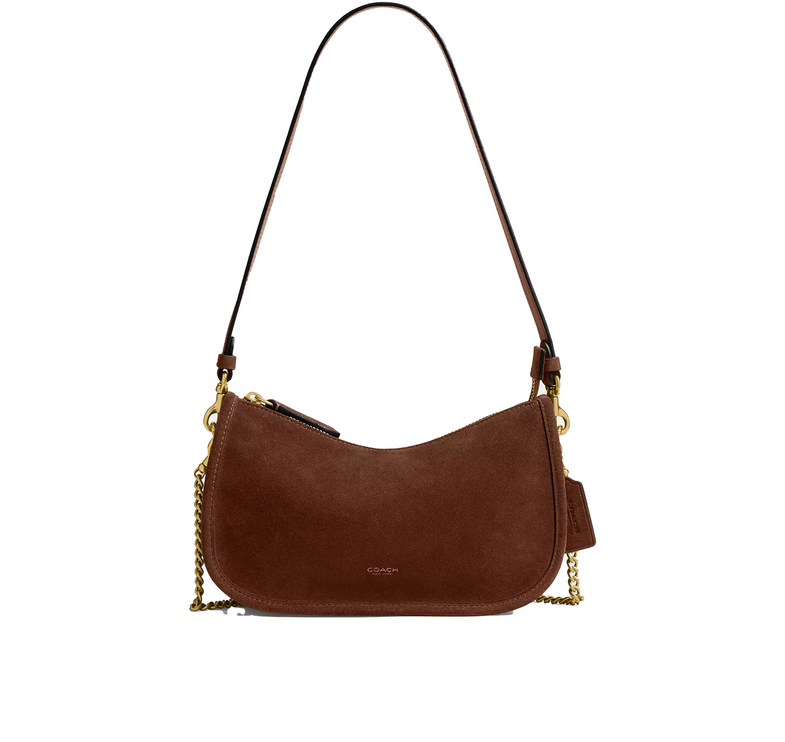 Coach Women's Waverly Bag Suede/Brass/Warm Brown