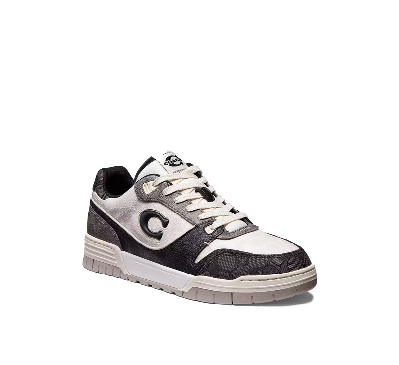 Coach Men's Soho Sneaker In Mixed Signature Black/Chalk
