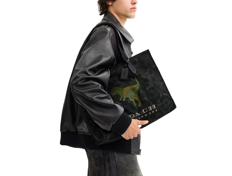Coach Unisex Tote With Camo Print And Rexy Army Green Multi
