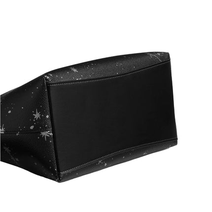 Coach Women's Sadie Satchel Bag With Star Print Black/Silver