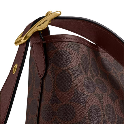 Coach Women's Bleecker Bucket Bag 21 In Signature Canvas Brass