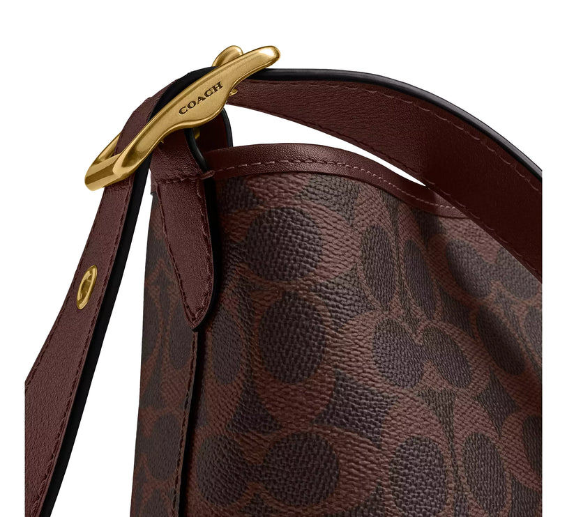 Coach Women's Bleecker Bucket Bag 21 In Signature Canvas Brass