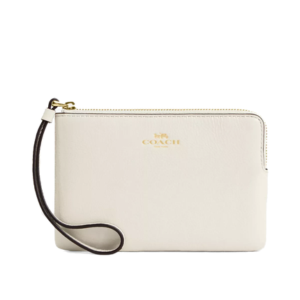 Coach Women's Corner Zip Wristlet Gold/Pearl