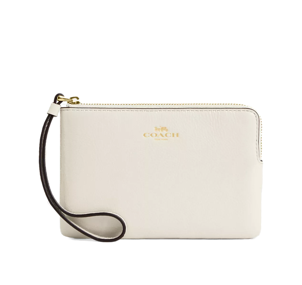 Coach Women's Corner Zip Wristlet Gold/Pearl