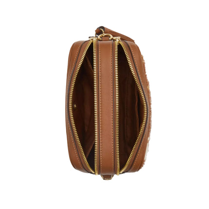 Coach Women's Mini Carey Crossbody Bag In Haircalf With Cow Print Gold/Cow Multi