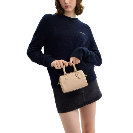 Coach Women's Mini Rowan Crossbody Bag In Signature Leather Gold/Oat