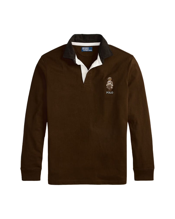 Polo Ralph Lauren Men's  Classic Fit Polo Bear Rugby Shirt Brach Brown