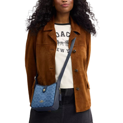 Coach Women's Hadley Mini Crossbody Bag In Signature Denim Gold/Indigo