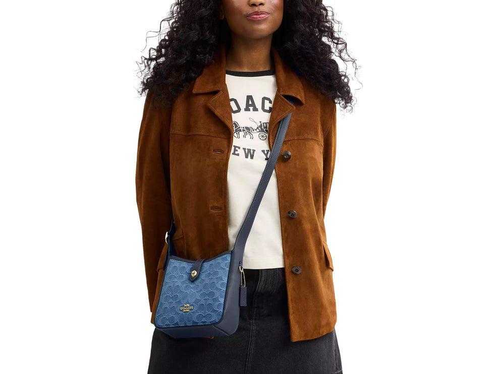 Coach Women's Hadley Mini Crossbody Bag In Signature Denim Gold/Indigo