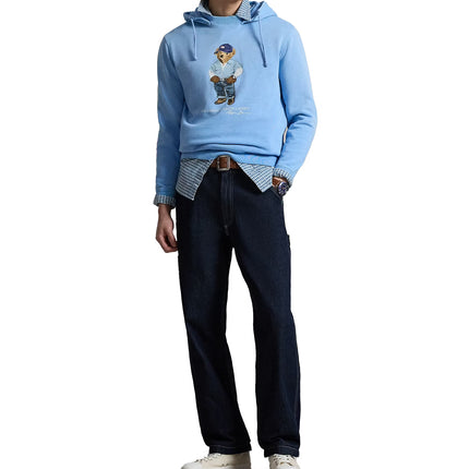 Polo Ralph Lauren Men's Polo Bear Fleece Hoodie Chambray Blue Denim Bear
