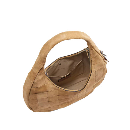 Coach Women's Alter/Ego Large Crescent Shoulder Bag In Upcrafted Suede upcrafted™ Leather/Sand Suede
