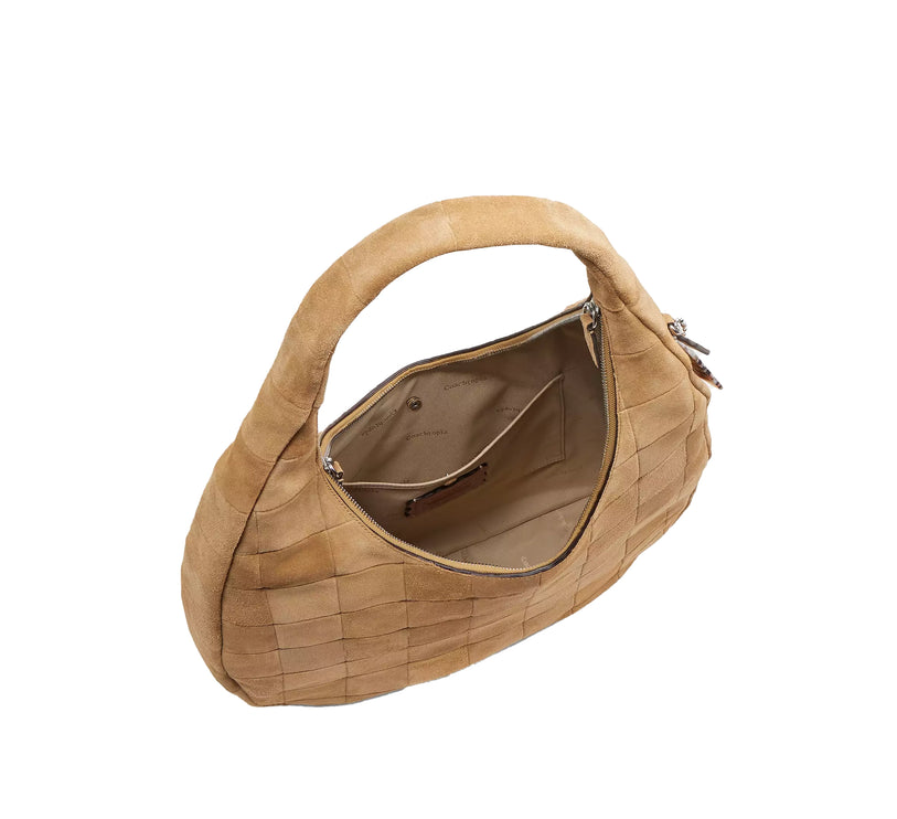 Coach Women's Alter/Ego Large Crescent Shoulder Bag In Upcrafted Suede upcrafted™ Leather/Sand Suede