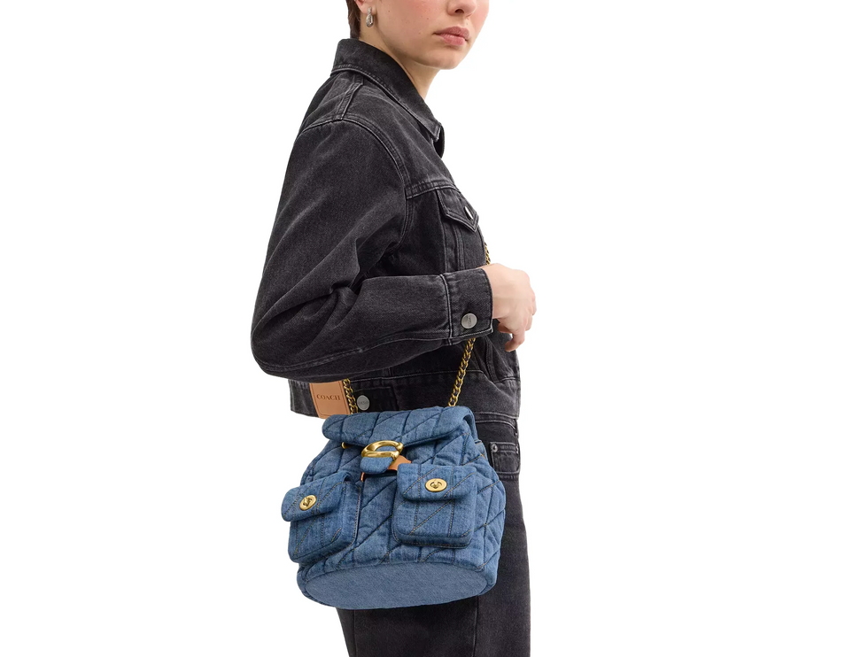 Coach Women's Tabby Backpack With Quilting Brass/Indigo