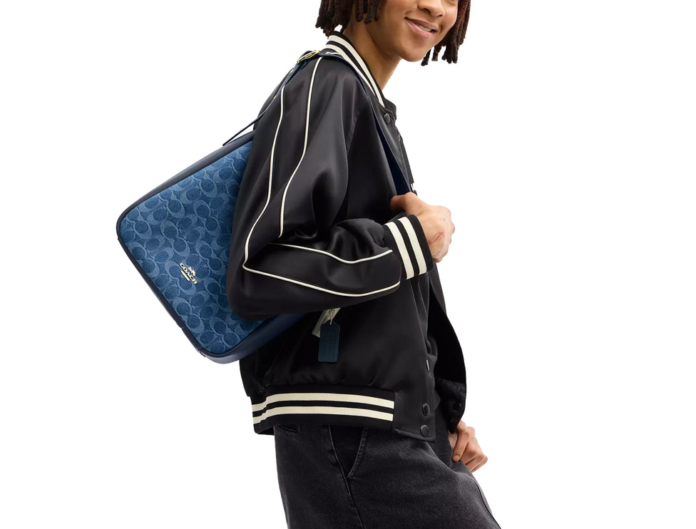 Coach Women's Hadley Convertible Crossbody Bag In Signature Denim Gold/Indigo