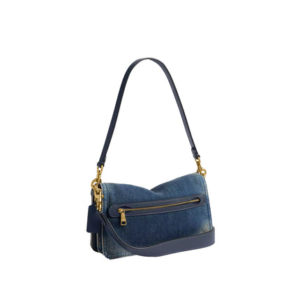 Coach Women's Tabby Shoulder Bag 26 In Regenerative Cotton Denim Brass/Dark Indigo