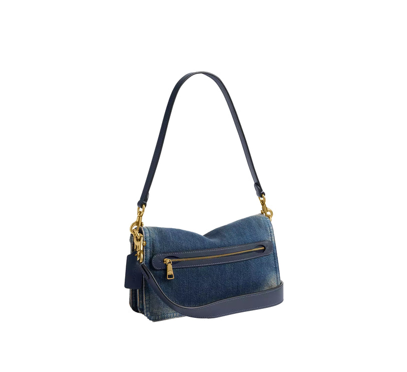Coach Women's Tabby Shoulder Bag 26 In Regenerative Cotton Denim Brass/Dark Indigo