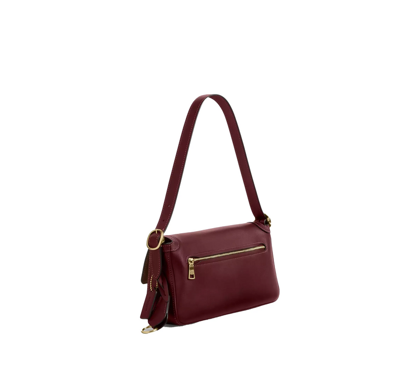 Coach Women's Etta Small Flap Shoulder Bag Gold/Maroon