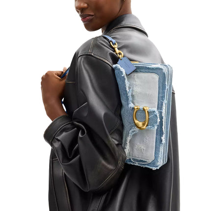 Coach Women's Tabby Shoulder Bag 26 With Repurposed Denim Patchwork Brass/Denim