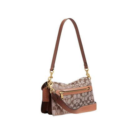 Coach Women's Tabby Shoulder Bag 26 In Crystal Signature Jacquard Brass/Mushroom