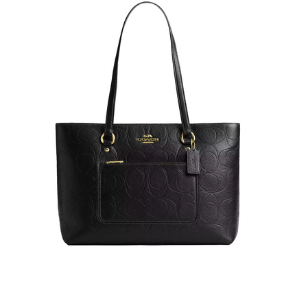 Coach Women's Station Tote Bag In Signature Leather Gold/Black