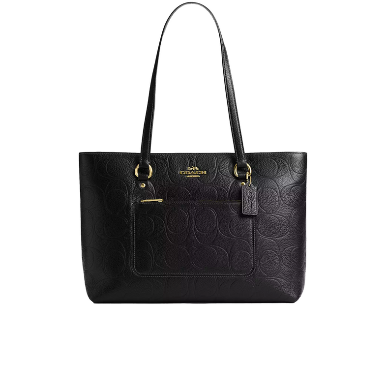 Coach Women's Station Tote Bag In Signature Leather Gold/Black