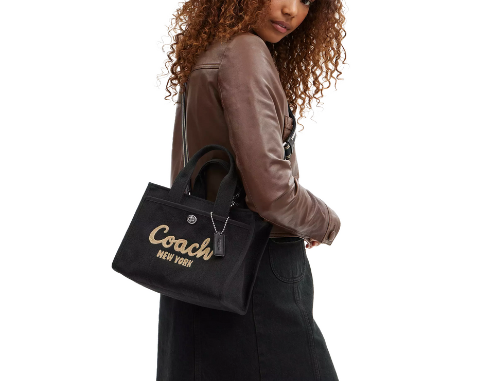 Coach Women's Cargo Tote Bag 26 Silver/Black