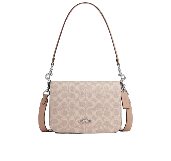 Coach Women's Quinn Bag In Signature Canvas Silver/Sand/Taupe