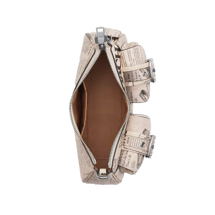 Coach Women's Ashton Shoulder Bag With Newspaper Print Silver/Chalk Multi