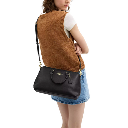 Coach Women's Georgia Satchel Bag Gold/Black