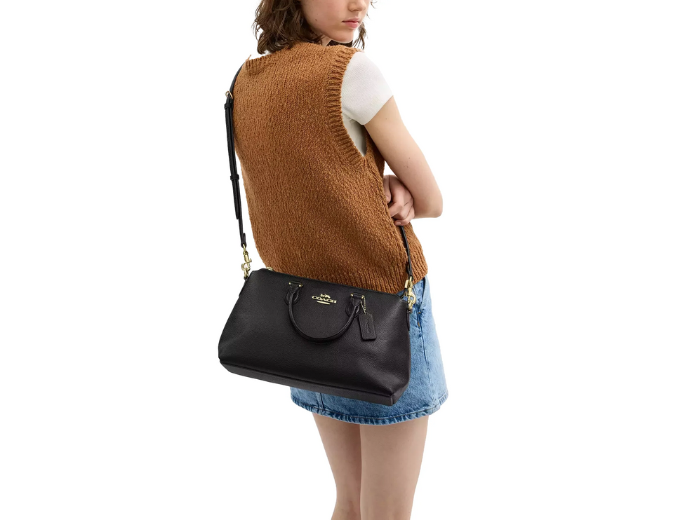 Coach Women's Georgia Satchel Bag Gold/Black